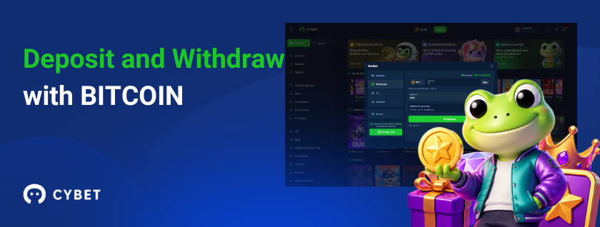 Deposit and withdraw with Bitcoin at CYBET casino