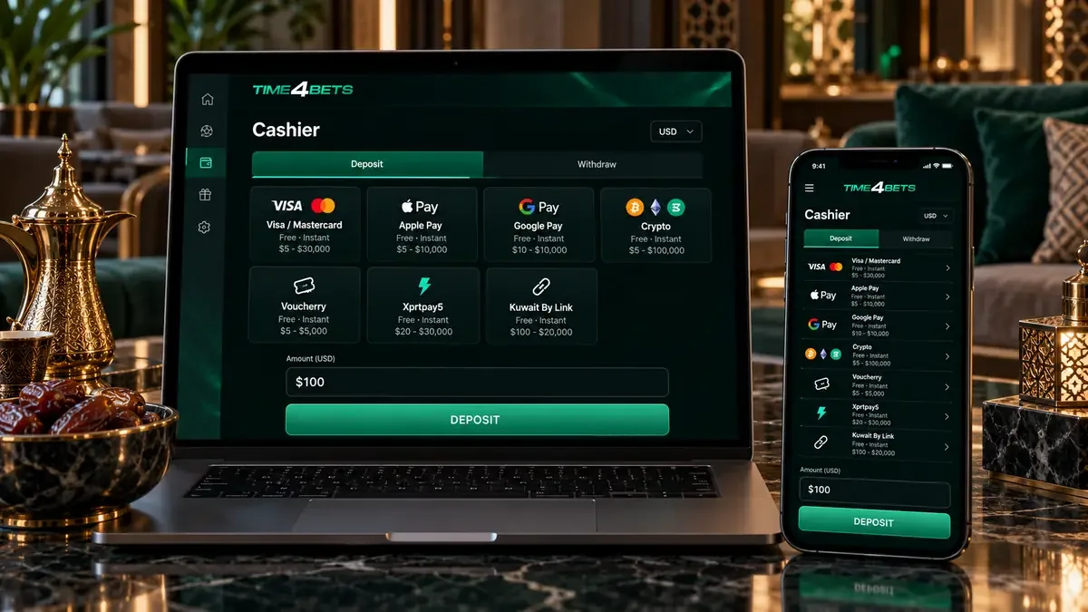 Time4Bets Payment Methods Side by Side